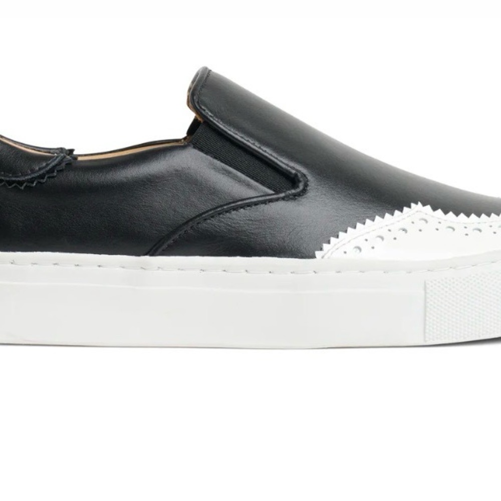 Black and White Women's Slip-On Sneakers